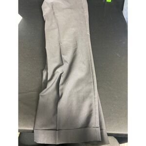 Mens Charcoal Gray‎ Pinstripe Pleated Cuffed Dress Pants Size 34 Long Business